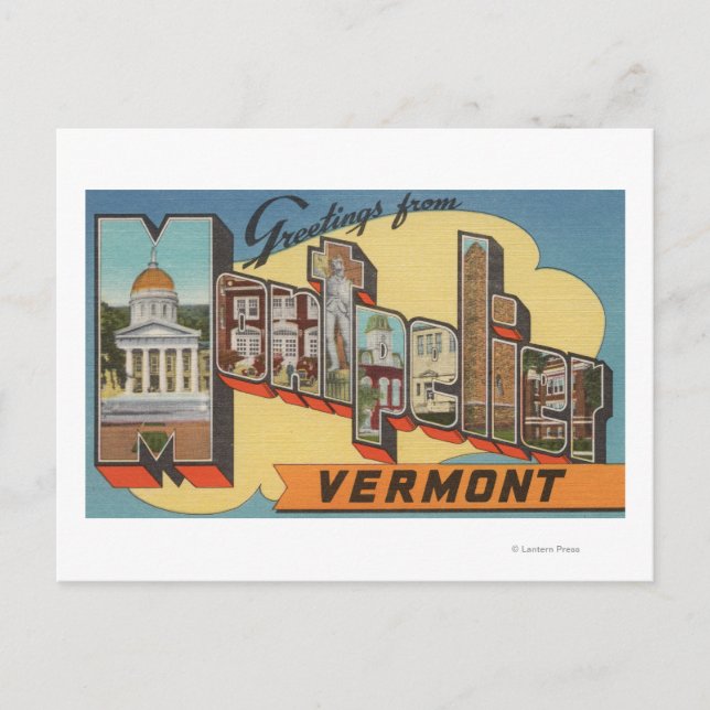 Carte Postale Montpelier, Vermont - Scènes de grandes lettres (Devant)