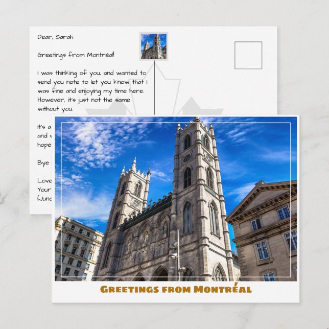 Carte Postale Montréal Canada Cathédrale Notre-Dame Moderne (Devant / Derrière)