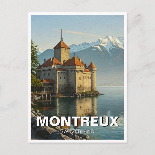 Carte Postale Montreux Suisse Château de Chillon (Devant)