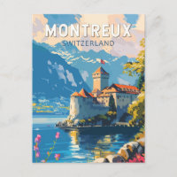 Montreux Suisse Voyage Art Vintage
