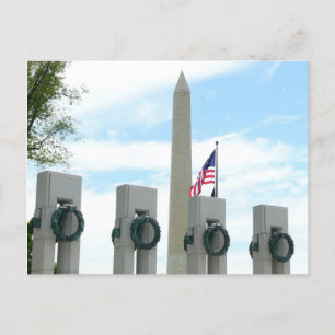 Carte Postale Monument à Washington et mémorial 2ÈME GUERRE MOND