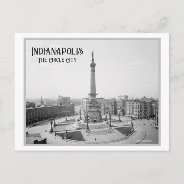 Carte Postale Monument Circle, Indianapolis (Devant)