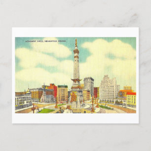 Carte Postale Monument Circle, Indianapolis, Indiana Vintage