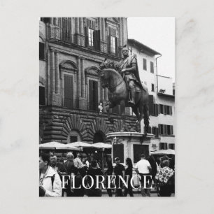 Carte Postale Monument équestre de Cosimo Florence + Touristes