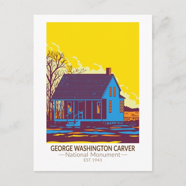 Carte Postale Monument national de George Washington Carver Vint (Devant)
