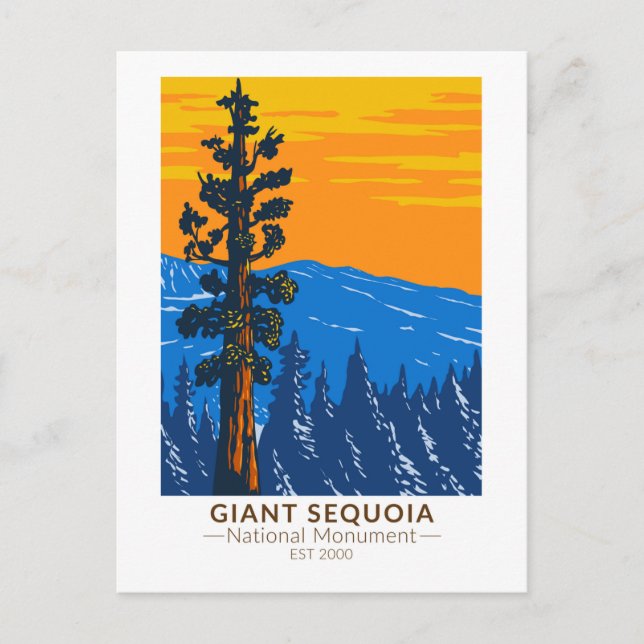 Carte Postale Monument national de la séquoia géante Californie  (Devant)