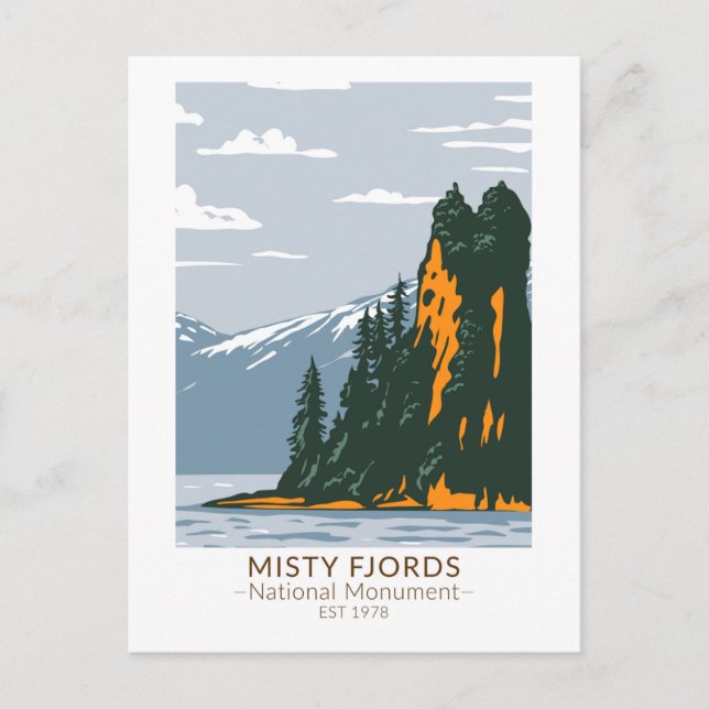 Carte Postale Monument national des fjords brumeux New Eddystone (Devant)