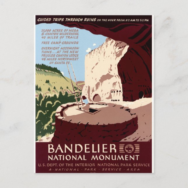 Carte Postale Monument national du Bandelier (Devant)