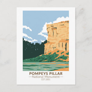 Carte Postale Monument national Pompeys Pillar Montana Vintage
