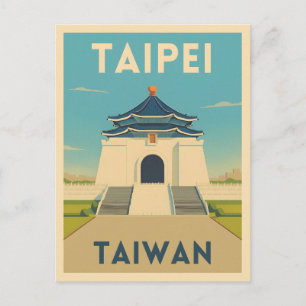 Carte Postale Monument rétro de Taipei Taiwan Vintage voyage
