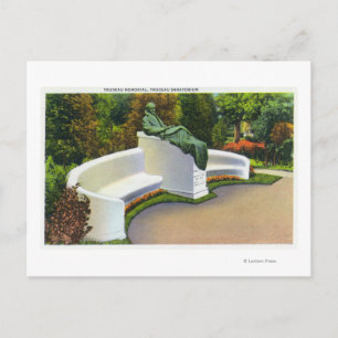Carte Postale Monument Trudeau, scène du sanatorium Trudeau
