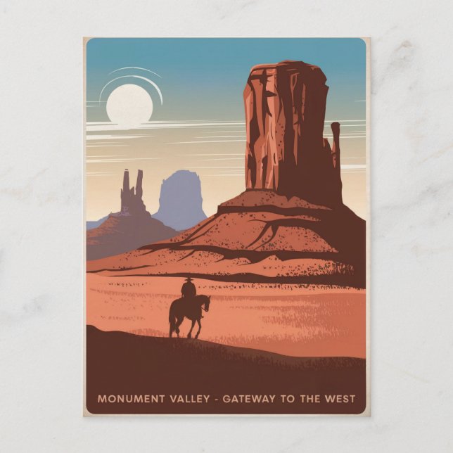 Carte Postale Monument Valley Vintage (Devant)