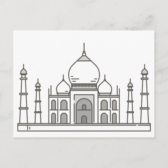 Carte Postale Monuments du monde Taj Mahal (Devant)