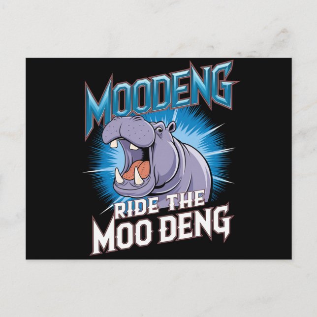 Carte Postale MOO DENG Hippo Ride Le MOO DENG (Devant)