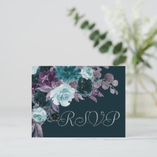 Carte Postale Moody Boho   Repas RSVP violet Turquoise profond