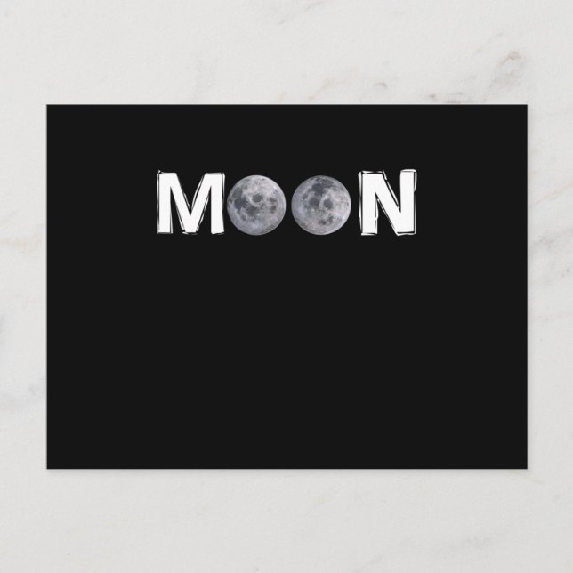 Carte Postale Moon Design avec 2 lune au lieu du double "O" (Devant)