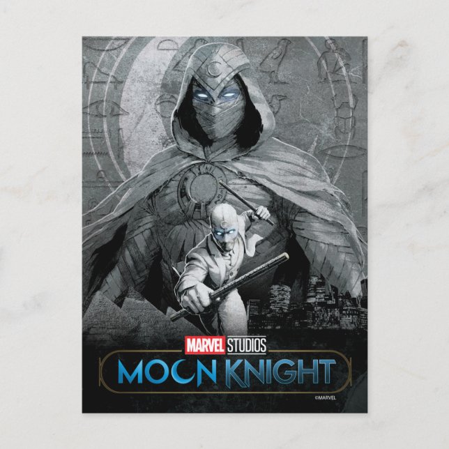 Carte Postale Moon Knight & Mr. Knight graphique de la ligne d'h (Devant)