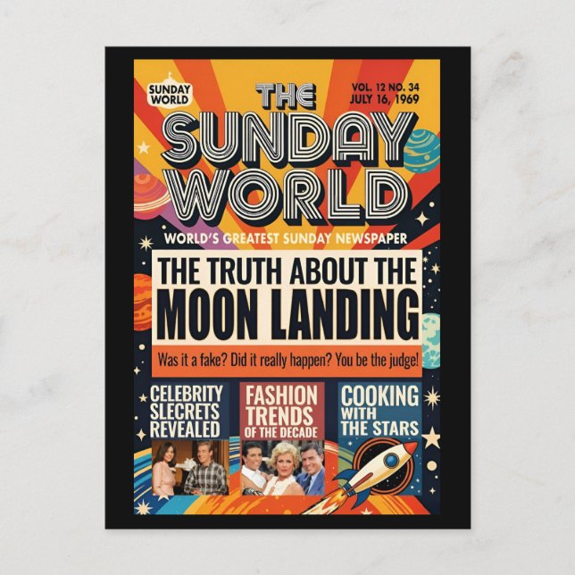 Carte Postale Moon Landing, 1969, (Devant)