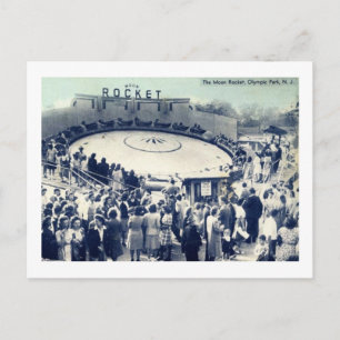 Carte Postale Moon Rocket, Parc Olympique, Irvington, NJ Vintage