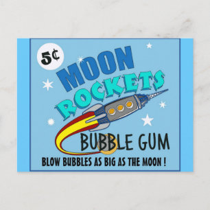Carte Postale Moon Rockets Buble Gum