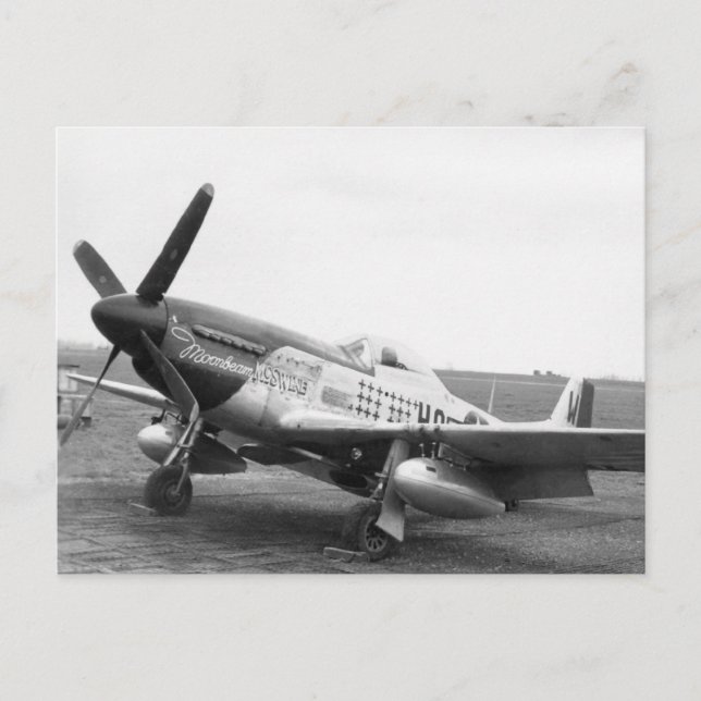 Carte Postale 'Moonbeam McSwine' P51 Mustan, USAAF 2ÈME GUERRE M (Devant)