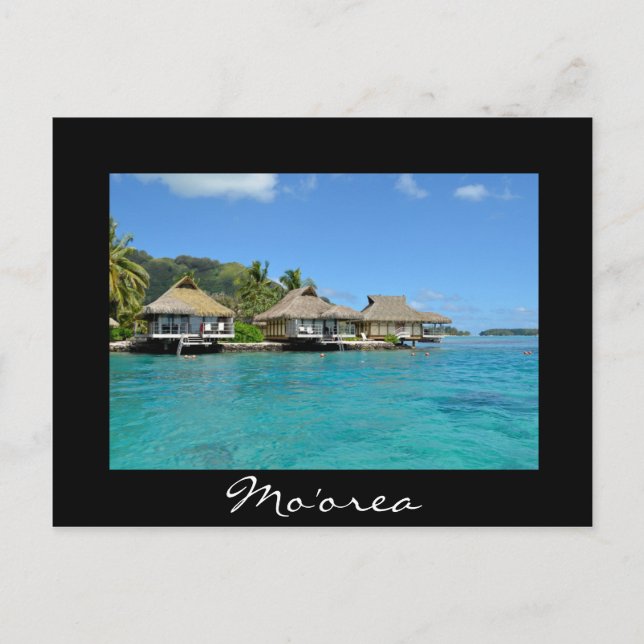 Carte Postale Moorea bungalows de vacances au-dessus de l'eau (Devant)