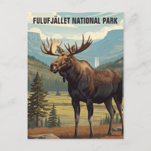 Carte Postale Moose in Fulufjället Parc national Suède Voyage