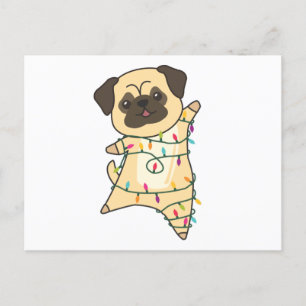 Carte Postale Mops Christmas Snow