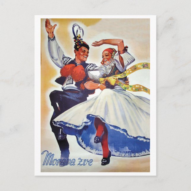 Carte Postale Moravia Folk Dance, République tchèque (Devant)