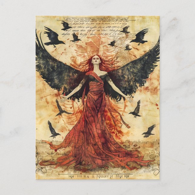 Carte Postale Morrigan Déesse celtique de la bataille du destin (Devant)