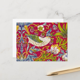 Carte Postale Morris Red Arrière - plan Strawberry Thief Motif