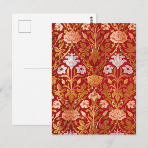 Carte Postale Morris - Vintage 1893 Rose et Motif Lily Flower