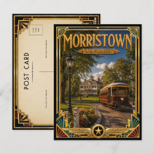 Carte Postale Morristown New Jersey Art Déco vintage de l'âge d'