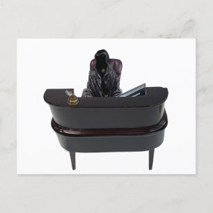 Carte Postale Mort à un bureau de réception de service avec un o