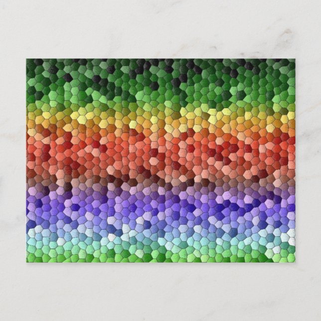 Carte Postale Mosaïque arc-en-ciel (Devant)