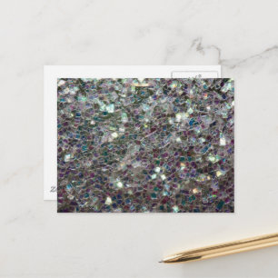 Carte Postale Mosaïque argentée colorée scintillante