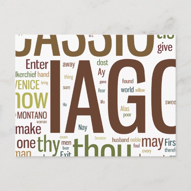 Carte Postale Mosaïque de mots d'Othello (Devant)