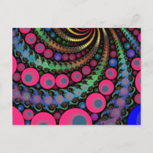 Carte Postale Mosaïque fractale de la bulle rose