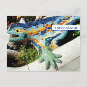 Carte Postale Mosaïques à main Lizard de Barcelone