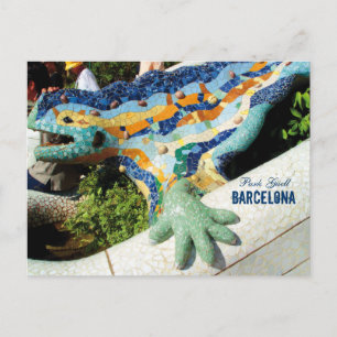 Carte Postale Mosaïques du parc de Barcelone Guell