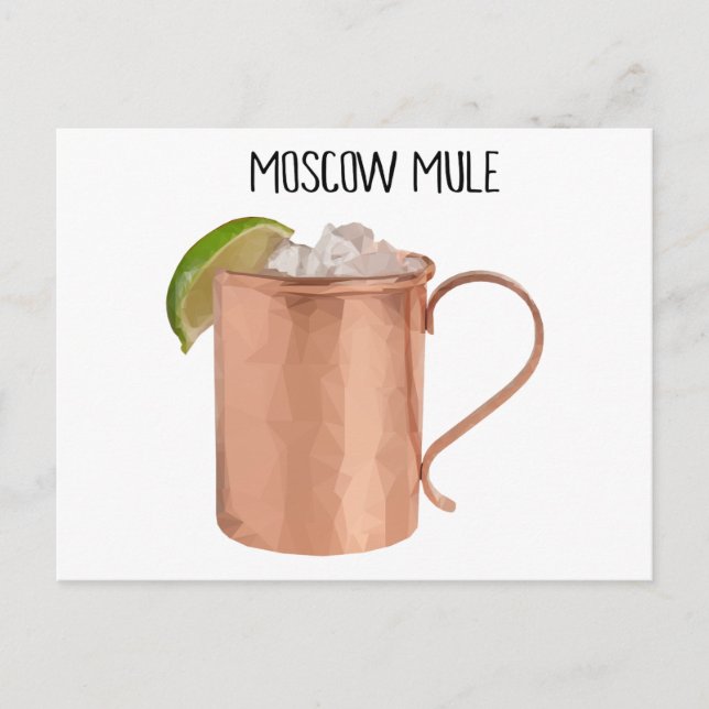 Carte Postale Moscou Mule Cuivre Mug basse Poly Conception géomé (Devant)
