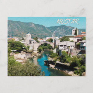 Carte Postale Mostar : Photographie de peinture à l'huile