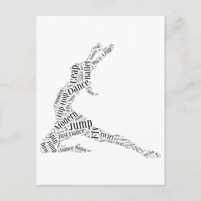 Carte Postale Mot de danse Cloud noir et blanc (Devant)