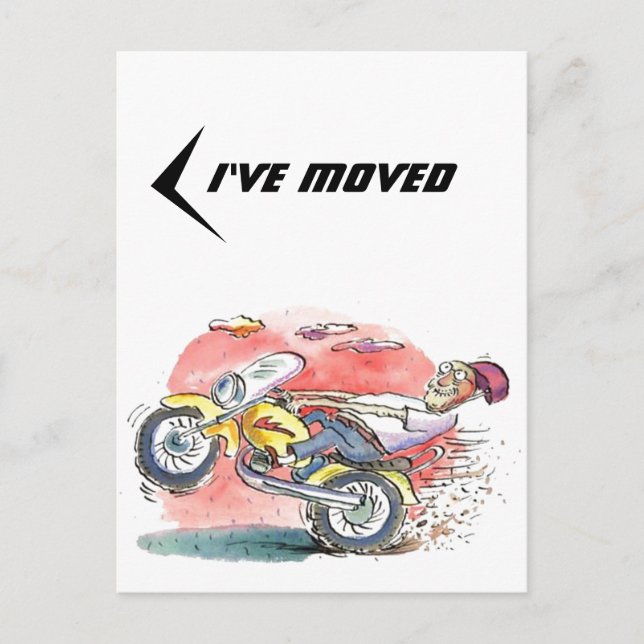Carte Postale Motard Déménagement Nouvelle Adresse (Devant)