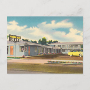 Carte Postale Motel vintage, Golden West Lodge Hotel avec Palms