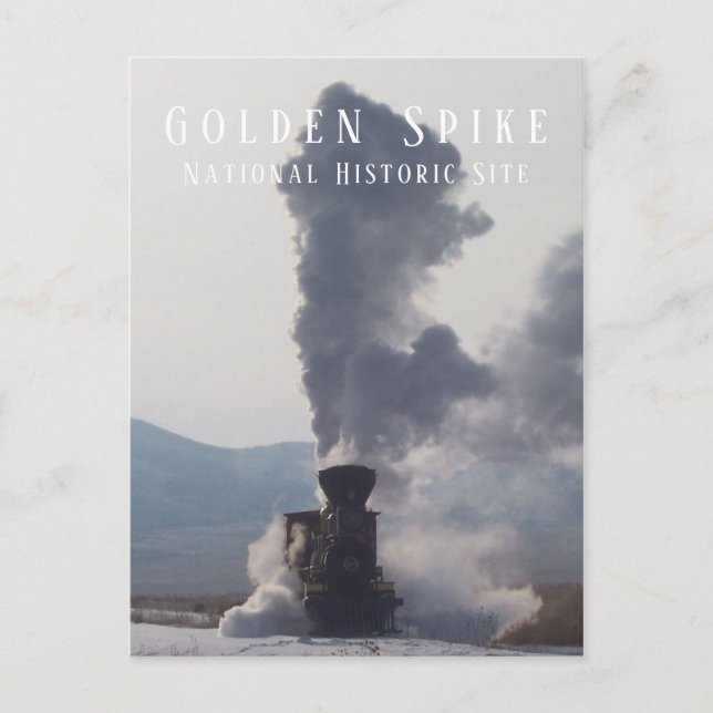 Carte Postale Moteur à vapeur, "Jupiter" à Golden Spike NHS, Uta (Devant)