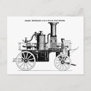 Carte Postale Moteur de feu à vapeur Silsby 1858