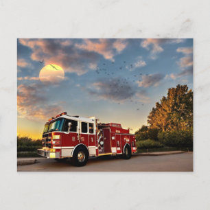 Carte Postale Moteur d'incendie