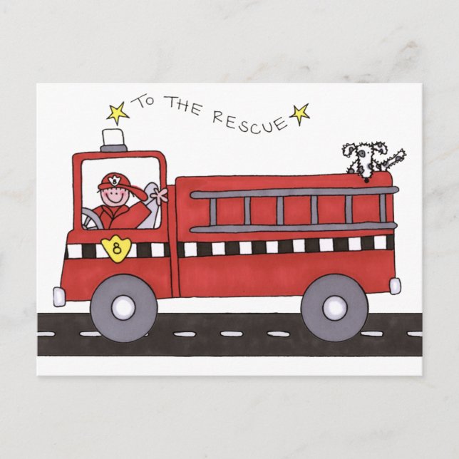 Carte Postale Moteur d'incendie (Devant)