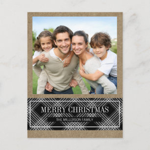Carte Postale Motif à carreaux de Buffalo sur une photo de Joyeu
